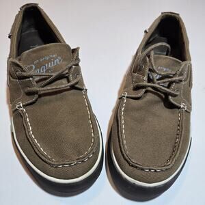 Original Penguin Fly Ocean Men's Size 9.5 Boat Shoes Canvas Olive Brown Loafers